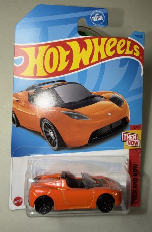 2021 Hot Wheels Then And Now Orange Tesla Roadster/Malaysia