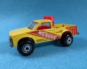 1982 Hot Wheels Radio Dispatched Rescue Truck Emergency Support Vehicle YELLOW